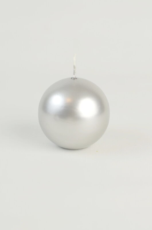 Sviečka guľa 70 mm, strieborná