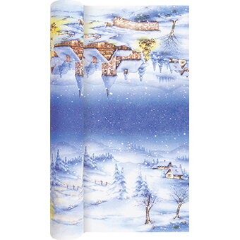 Vianočná šerpa Christmas Village 490x40 Airlaid, HF