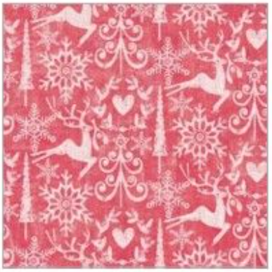 Vianočný papierový servítok Mank Bob rot 40x40cm 100 ks