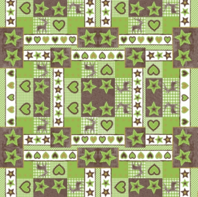 Obrus LOTTA grün-braun 80x80 Linclass, Mank