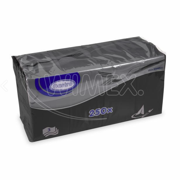 Obrúsok (PAP FSC Mix) 1/8 skladanie BF 3vrstvý čierny 33 x 33 cm [250 ks]