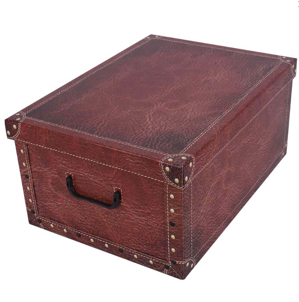 Úložná dekoračná krabica LEATHER RED