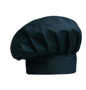 Big kuchárska čiapka Black