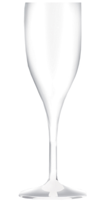 Plastový pohár na šampanské biely