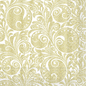 Vianočné servítky tissue Jordan gold 33x33