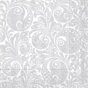 Vianočné servítky tissue Jordan silber 40x40