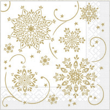 Vianočné servítky papier CRISTAL weiss 100 ks 40x40, Mank