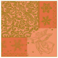 Vianočné servítky Airlaid ARELLA aprikot 72 ks