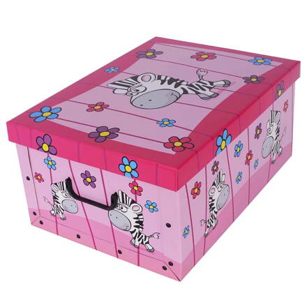Úložná dekoračná krabica  Animals Savana Zebra Midi
