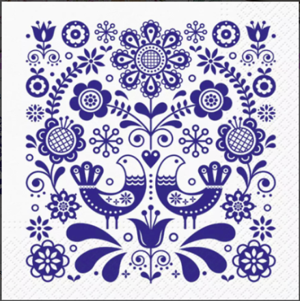 FOLK STAMP 33x33 servítky, Paw