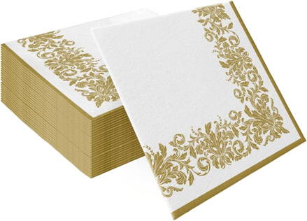 Golden ornament 40x40/50 ks servítky Airlaid, PAW