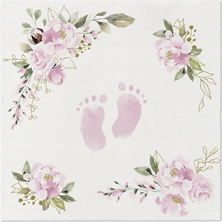  Baby Feet pink- 40x40/50 ks servítky Airlaid, PAW