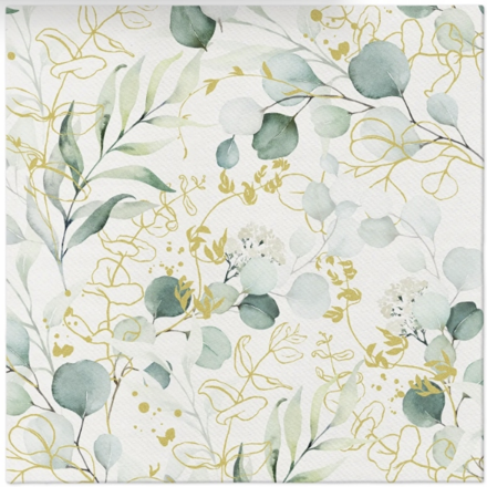 GOLDEN EUCALYPTUS 40x40/ 50 ks servítky Airlaid, PAW