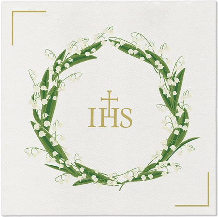 White Flowers - 40x40/50 ks servítky Airlaid, PAW