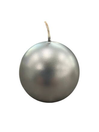 Sviečka guľa K3 Ø 80 mm, strieborná  metal