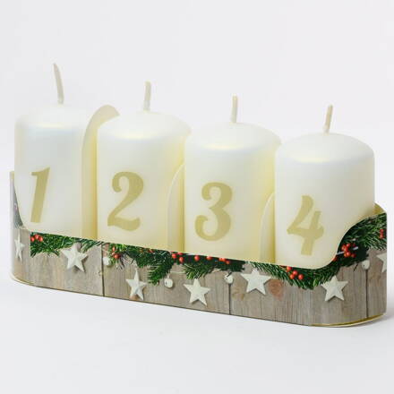 Adventná sviečka s číslami biela