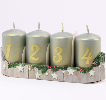 Adventná sviečka s číslami zelená 