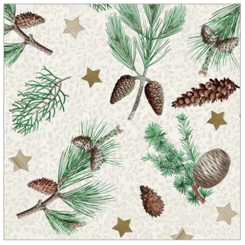 Vianočné servítky tissue Pinea 33x33 - 100 ks